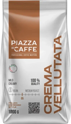 Кофе в зёрнах Piazza del Caffee Crema Vellutata, робуста, 1 кг