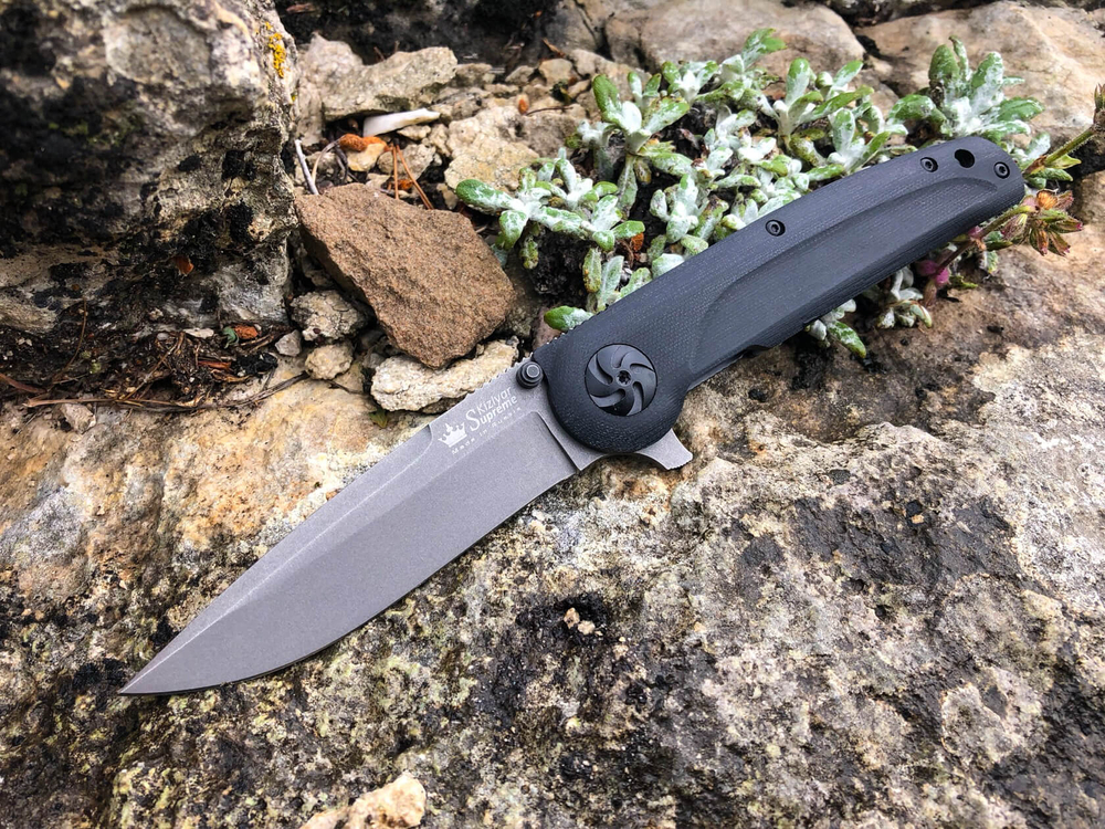 Складной нож Biker Z M390 Black G10 StoneWash