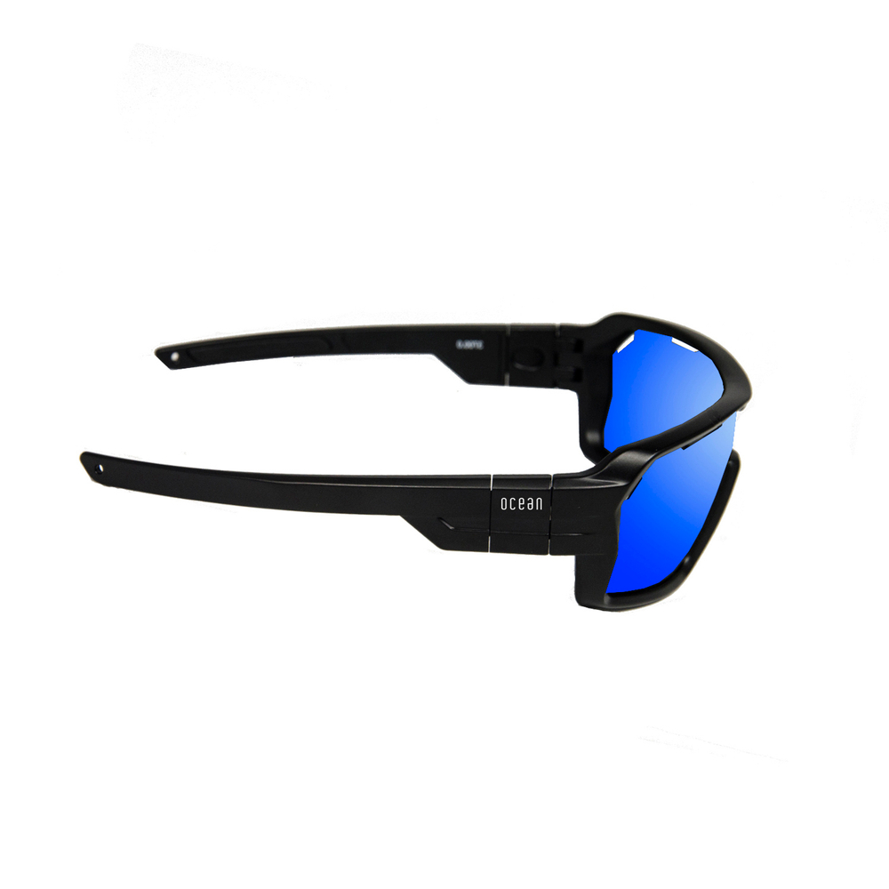 очки для кайта Chameleon Черные Матовые Зеркально-синие линзы. Вид сбоку
