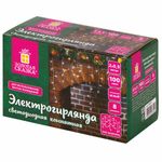 Электрогирлянда-бахрома комнатная 2х0,5 м, 100 LED, холодный белый, 220 V, ЗОЛОТАЯ СКАЗКА, 591271