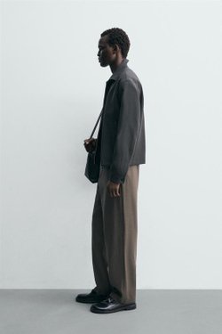 ZARA ПРЯМЫЕ БРЮКИ ИЗ 100% ШЕРСТИ, ЗЕЛЕНЫЙ