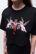 Футболка Old Lizard Crop Top Angels черный