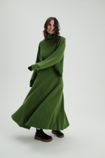 Зелёная шерстяная юбка