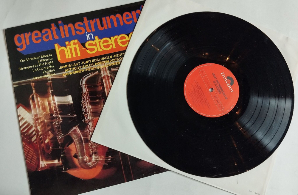 Винтажная виниловая пластинка LP Сборник Great Instrumentals In Hifi Stereo (Germany 1971) (James Last, Bert Kaempfert, Max Greger)