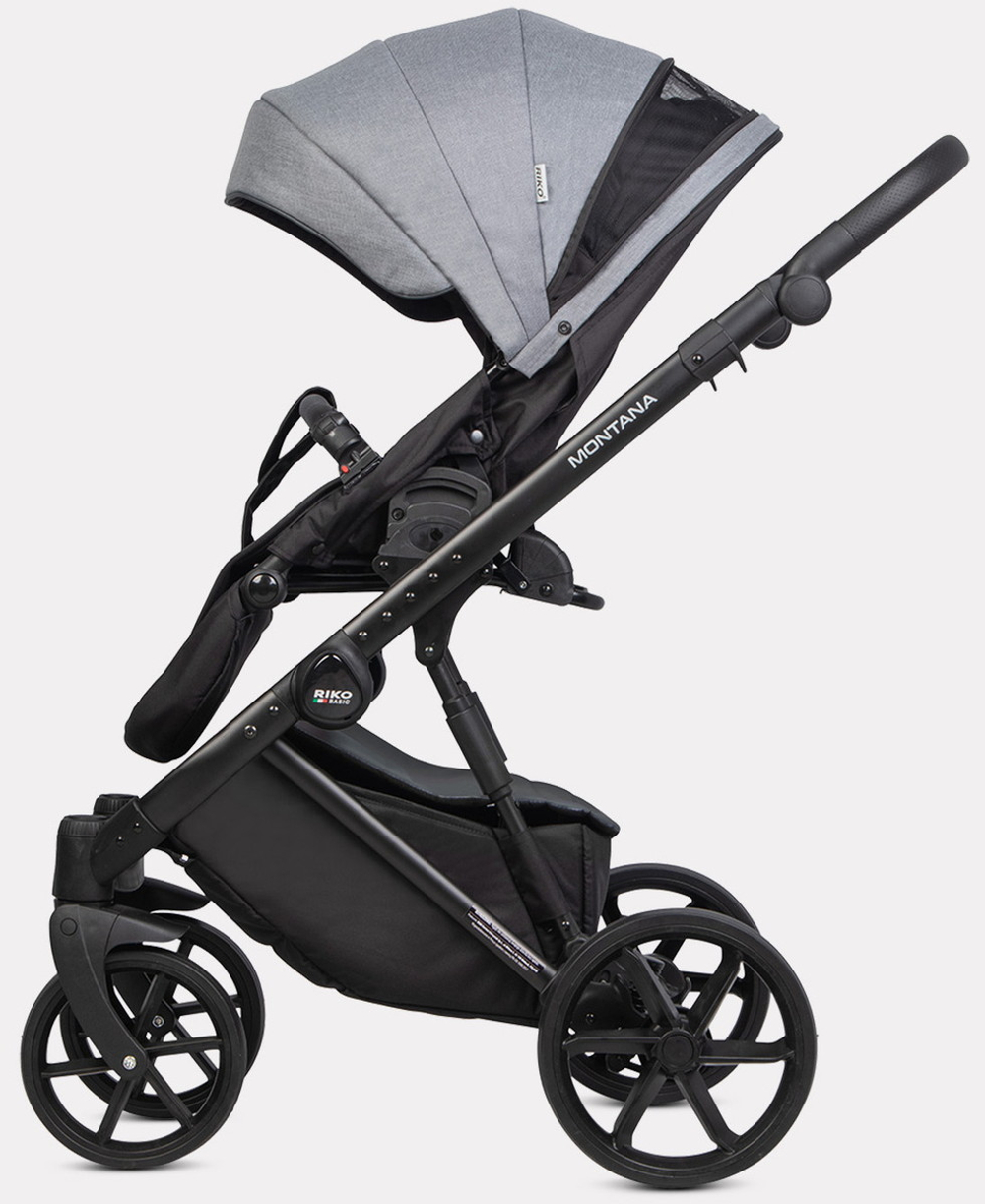 Детская коляска Riko Basic Montana Plus 3 в 1 40 Graphite (графит+серый)