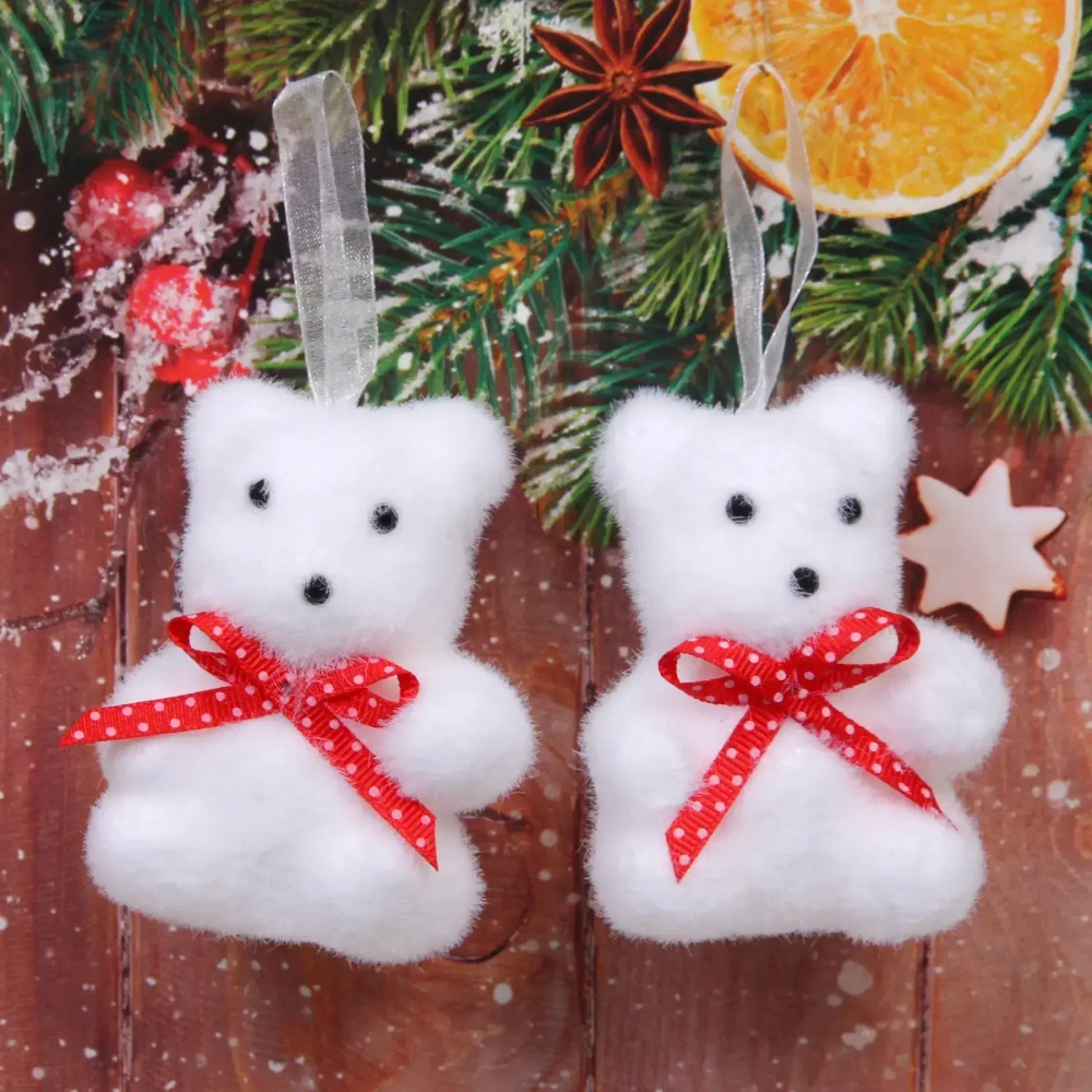 Подвеска «Милые медвежата» (набор 2 шт), Белый