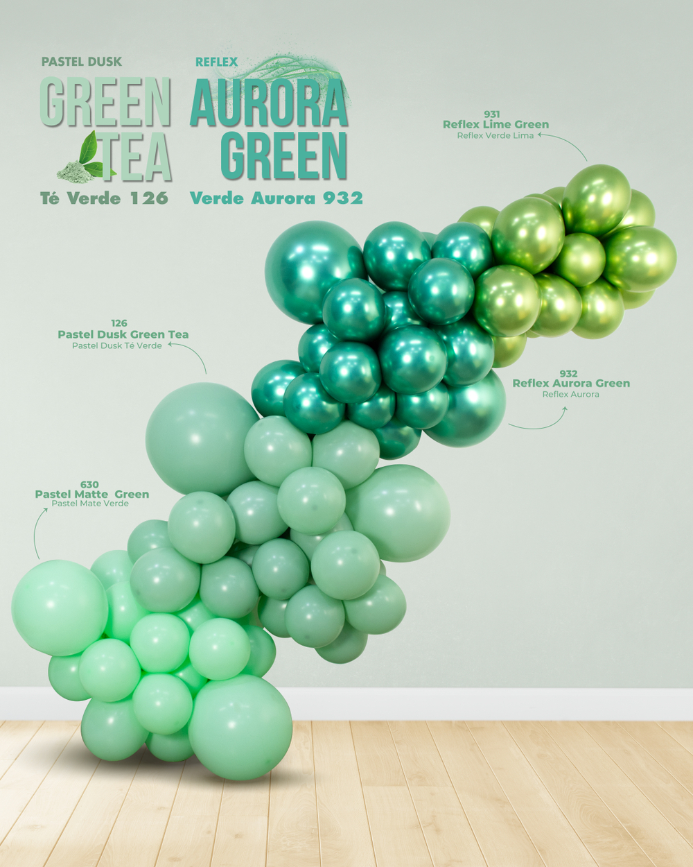 Шар 24" Зеленый чай (126) , Пастель / green tea Sp