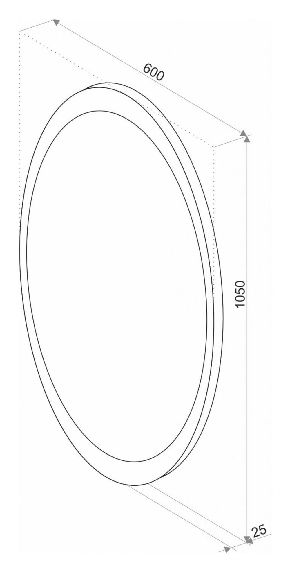 Зеркало с подсветкой и функцией антизапотевания ART&MAX OVALE AM-Ova-600-1050-DS-F-H