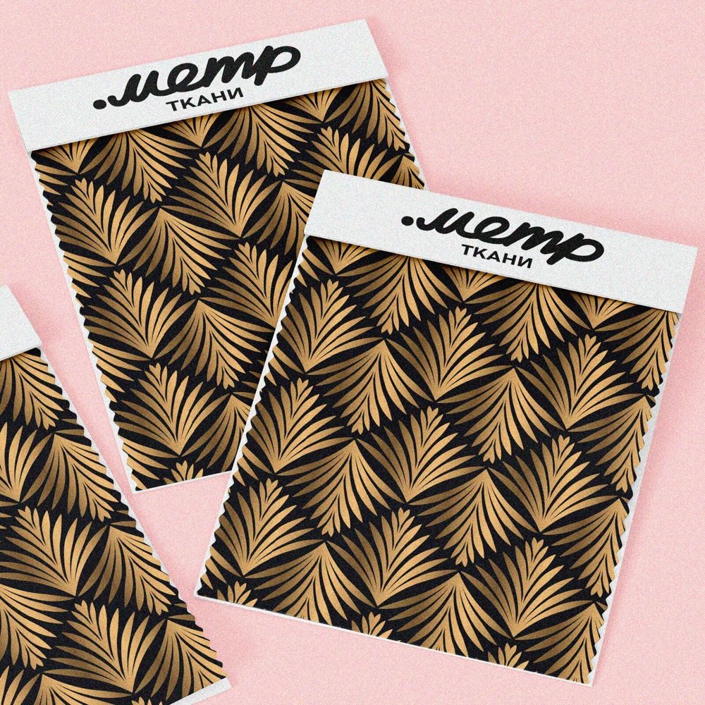 Ткань дюспо золотистые листочки в квадрате