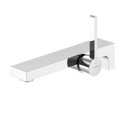 Смеситель для раковины Steinberg Серия 240 настенный с керамическим картриджом Джойстик, в комплекте со скрытым корпусом 1/2“, выступ 204мм, хром 240 1800