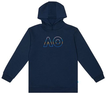 Кофта для мальчика теннисная Australian Open Logo Hoodie - небесный