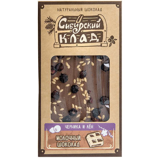 Шоколад молочный Черника и лён 100г