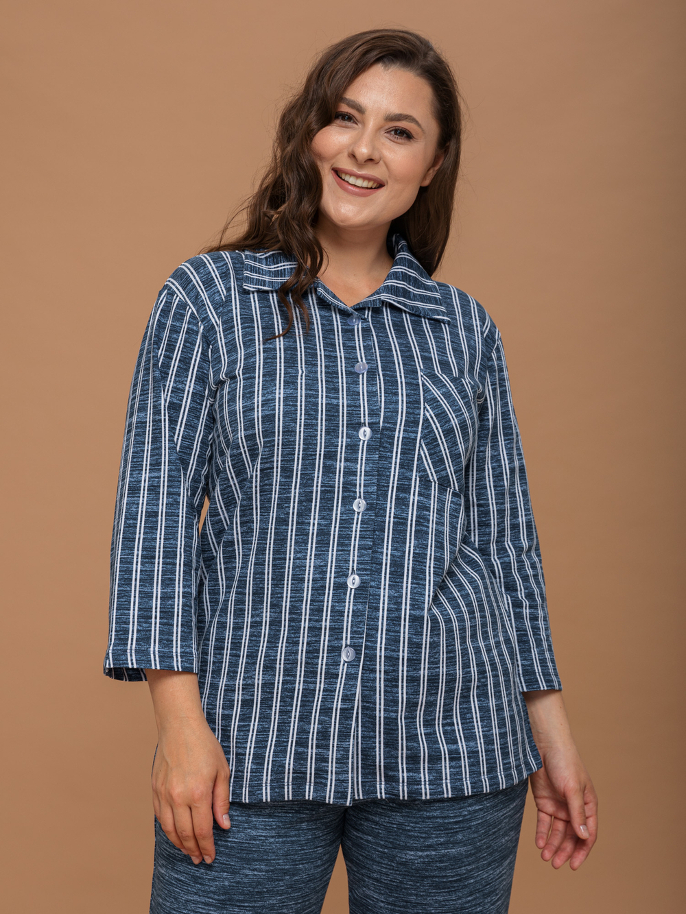 Пижама Кфн-301/индиго-полоска