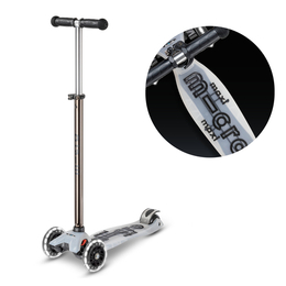 Самокат Maxi Micro Deluxe Flux LED Неохром черный