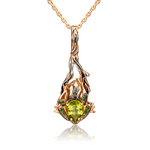 Подвеска «Лягушка» из красного золота с миксом камней