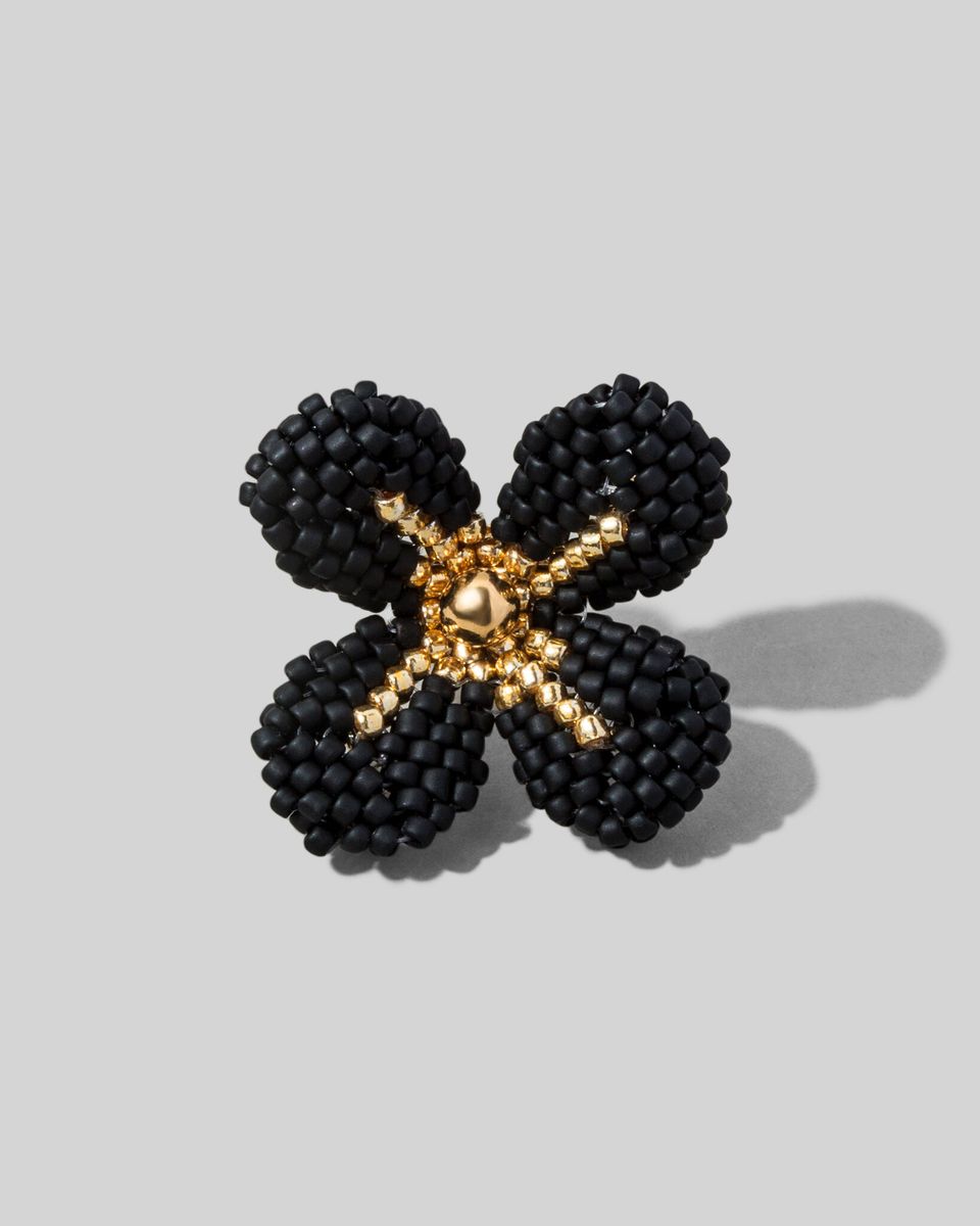 Пуссета Beaded Flower Black