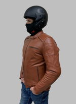 Мотокуртка кожаная классическая BERG Classic Biker Jacket BROWN 54