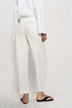 ZARA БРЮКИ PAPERBAG GLOBO, ЭКРЮ
