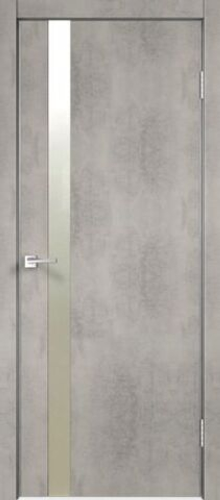 Межкомнатная дверь Velldoris Techno Z1 Зеркало матовое (алюминиевая кромка) Муар светлый