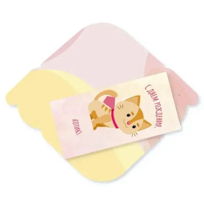 Конверт для денег стандарт «С Днём Рождения - Котик!»