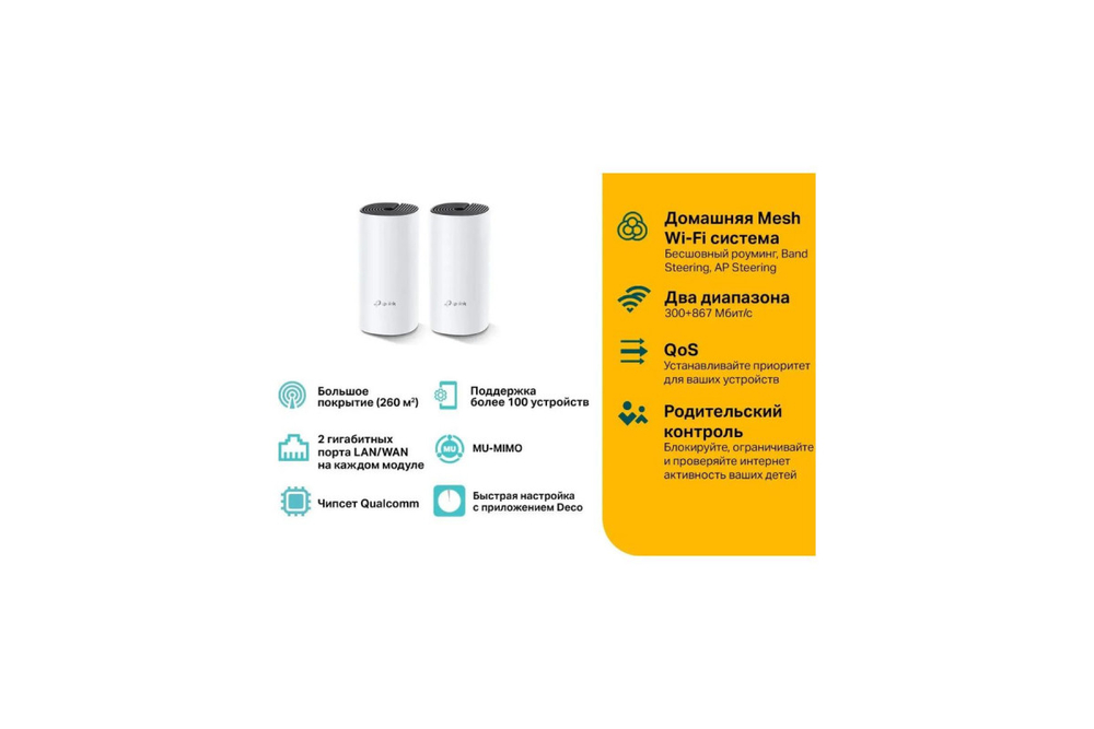 Wi-Fi Mesh система TP-Link Deco M4 (2 устройства), белый