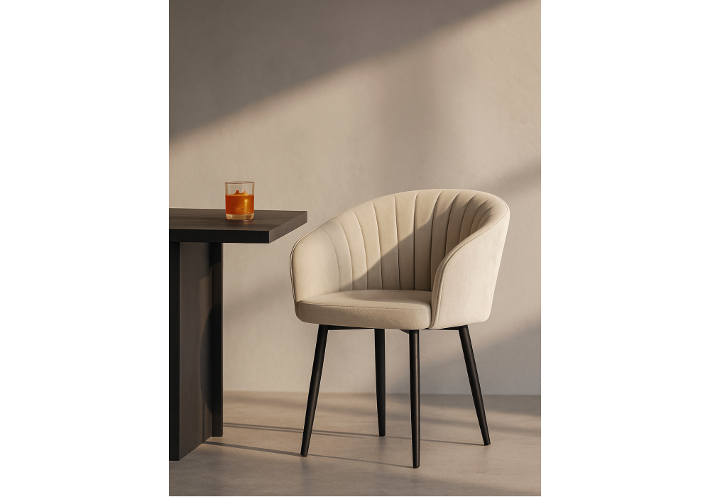 Стул на металлокаркасе Woodville Моншау marseille 2 данс, черный, ножки черные