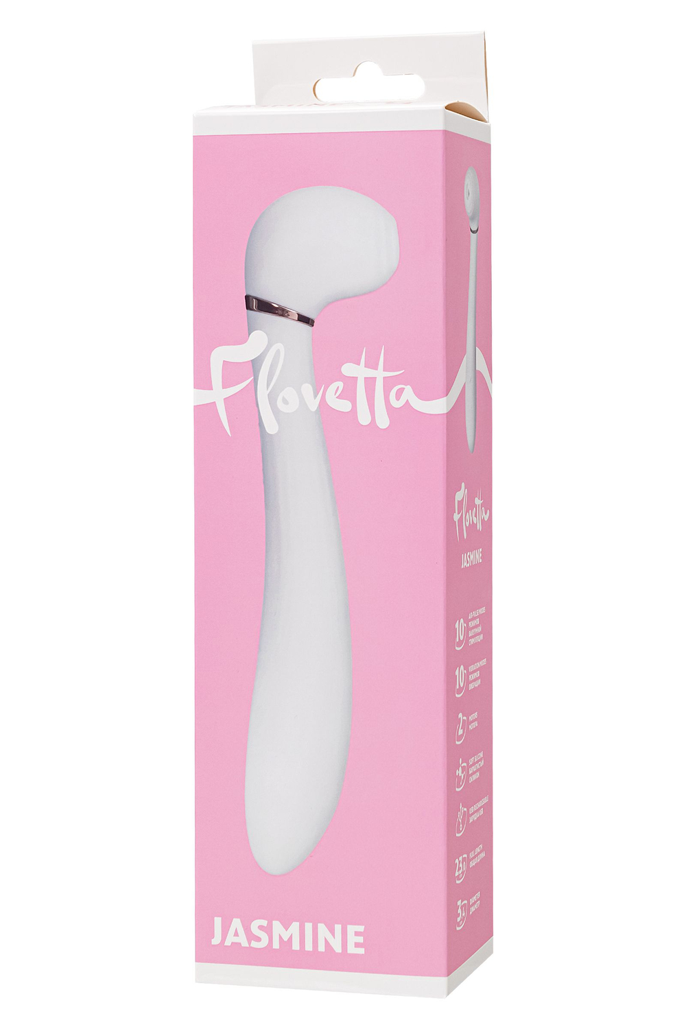 Вибратор с вакуумной стимуляцией Flovetta Jasmine, силикон, белый, 23 см