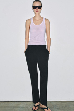 ZARA БРЮКИ ЧИНОС ПРЯМОГО КРОЯ — ZW COLLECTION, ЧЕРНЫЙ