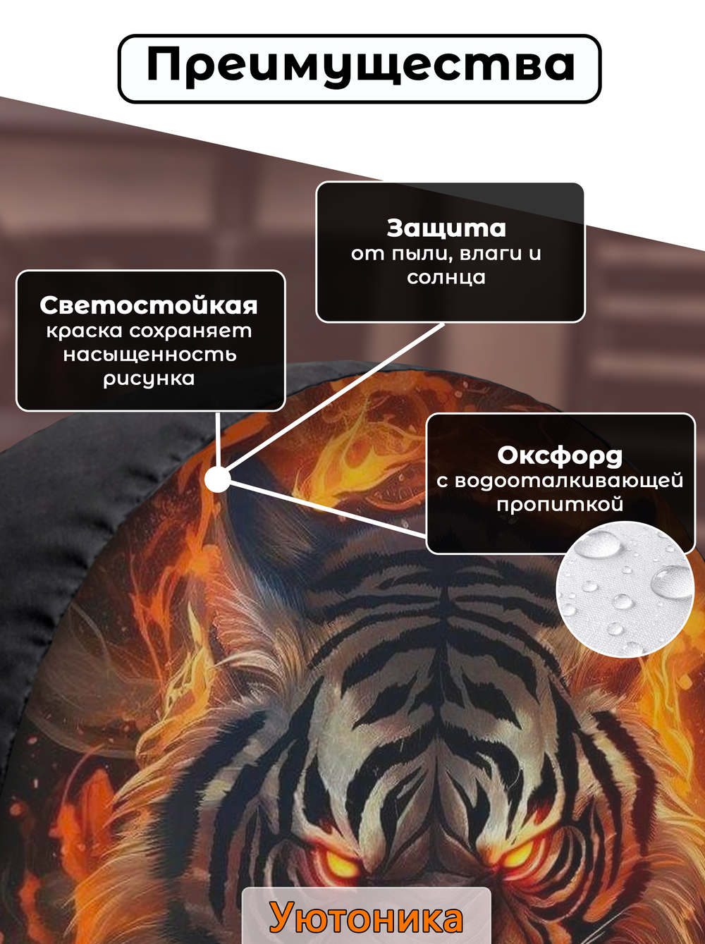Комплект чехлов для запасного колеса с рисунком R14-17 (10 шт.)