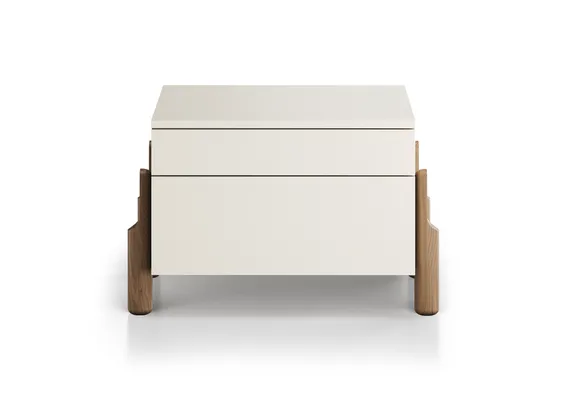 Тумба прикроватная Basic 2 ящика ширина 60 см (молочный)