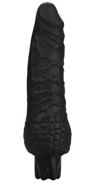 Чёрный вибратор-реалистик Realistic Skin Vibrator Small - 16,3 см. (Цвет: черный)