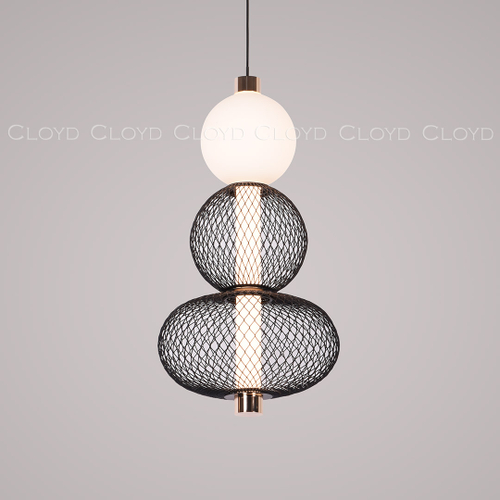 Подвесной светильник Cloyd SUPERNOVA-B P1 / выс. 41 см - черный/золото (арт.11484)