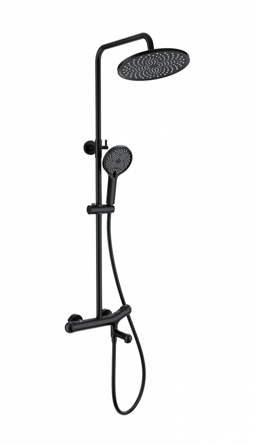 Душевая система с термостатом WONZON & WOGHAND T-1000, Черный матовый (WW-B3057-A-MB)