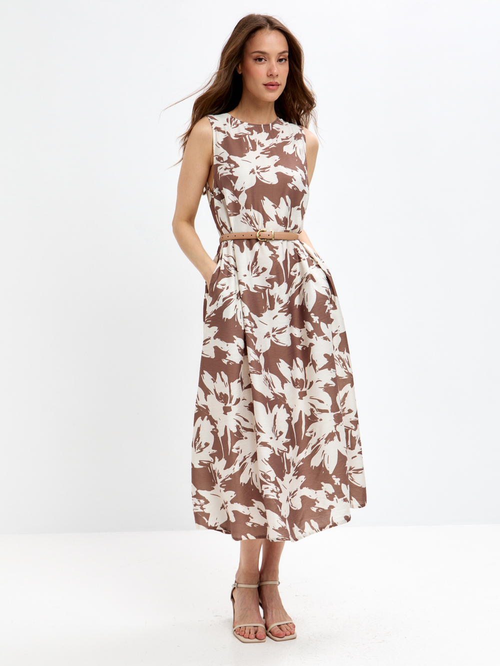 Trends Brands Base Платье Жен 09_04_dr787SS_brown_print Молочный