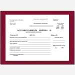 История развития ребенка (печатный блок+чистые листы), 196 листов в жестком переплете КРАСНАЯ