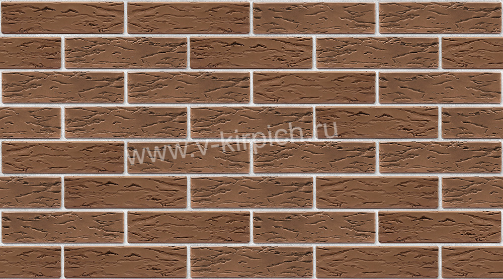 Кирпич лицевой Воротынский одинарный терракотовый, руст