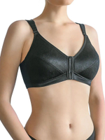 Бюстгальтер с передней застежкой, для фиксации экзопротезов молочной железы 95E черный
