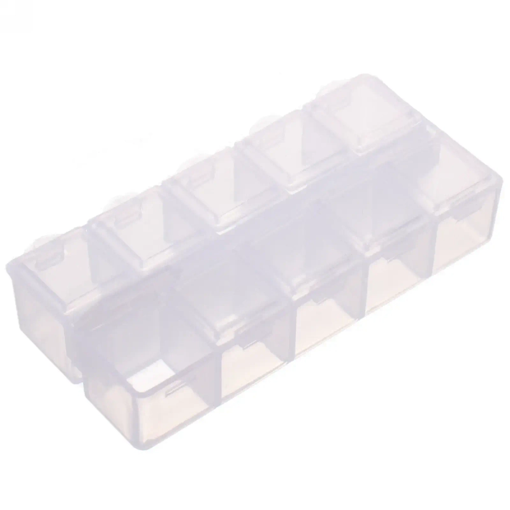 Таблетница - органайзер 10 ячеек «VOSTOKDOM», микс два цвета, 8.5*4*2см