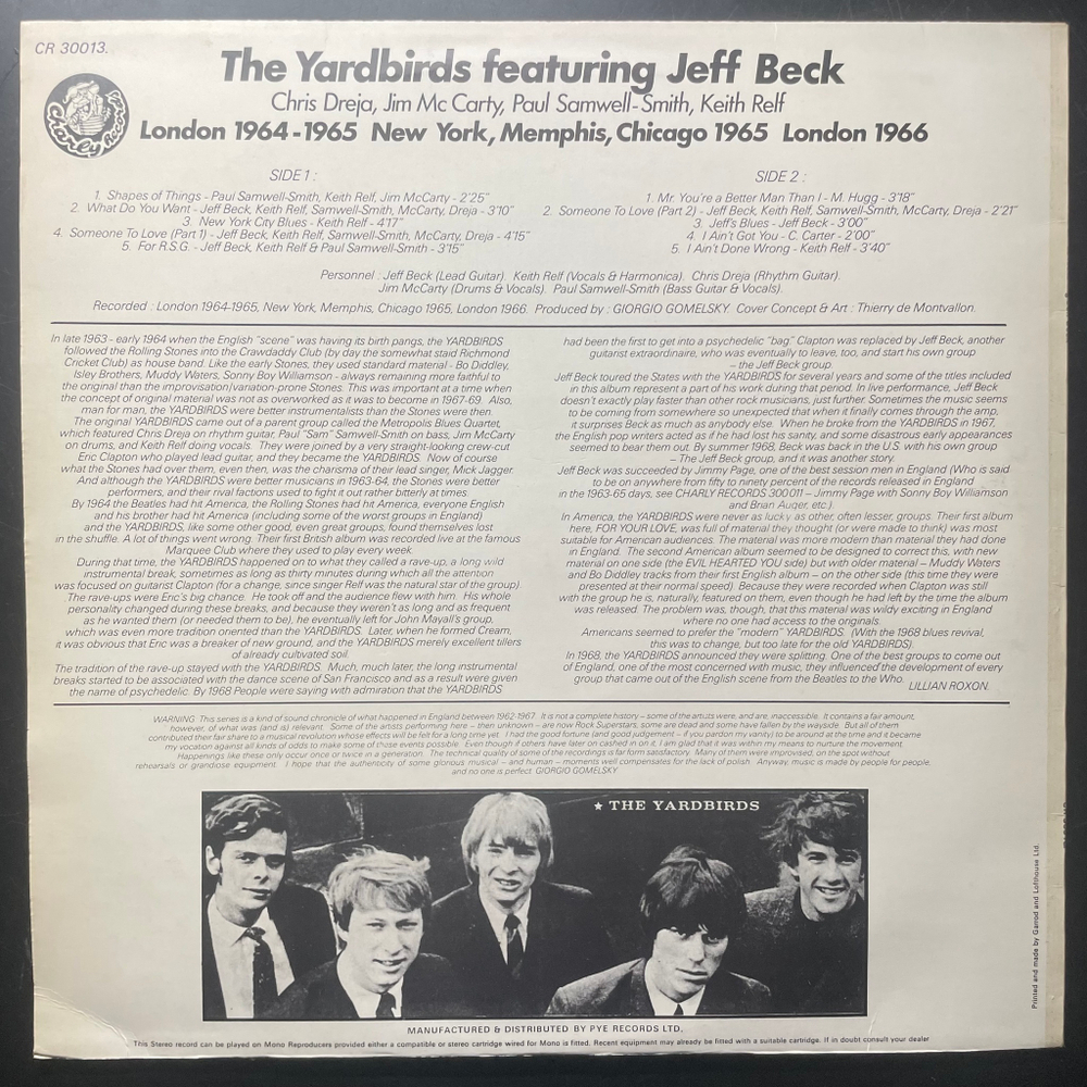The Yardbirds Featuring Jeff Beck (Англия 1977г.)