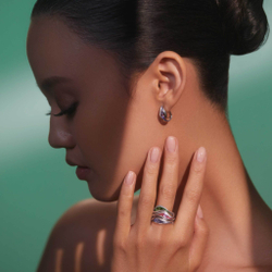 Кольцо с Розовым Сапфиром и Бриллиантами, R0123-8/1