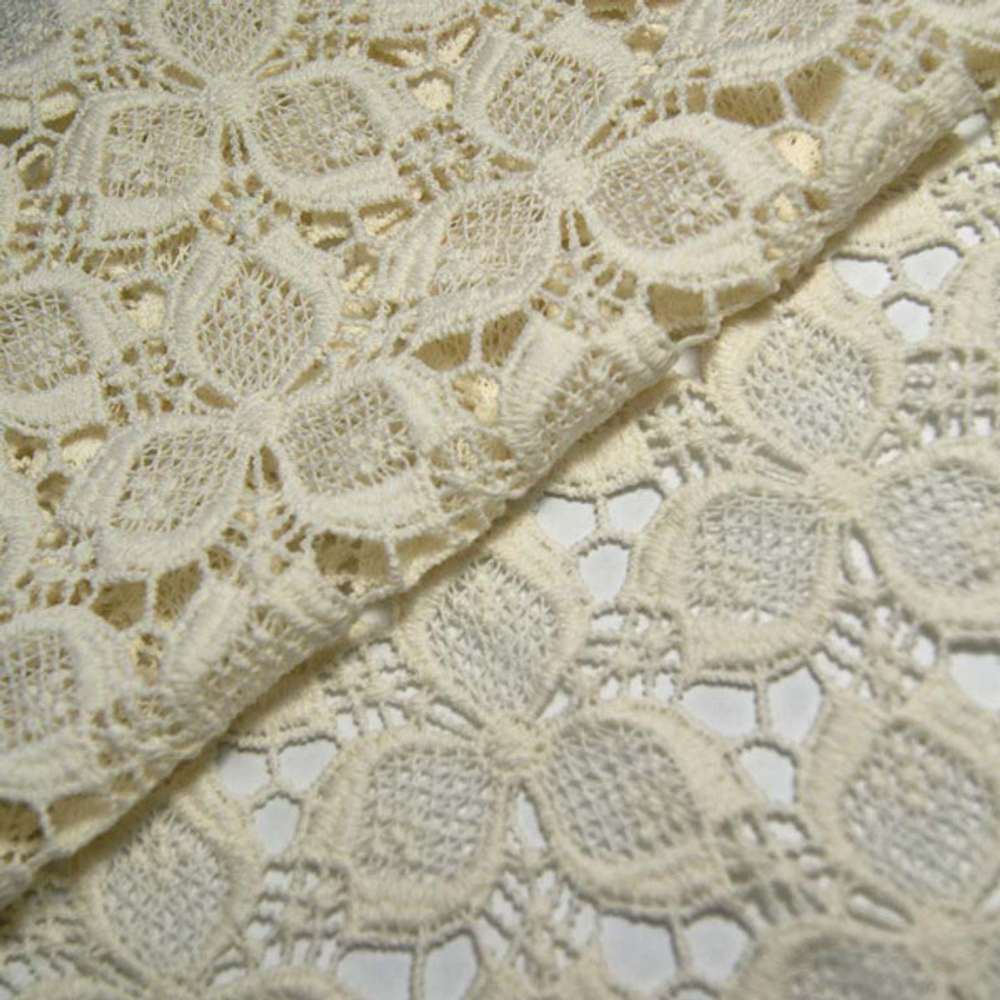 Кружевное полотно 100% хлопок, 120 см, молоко
