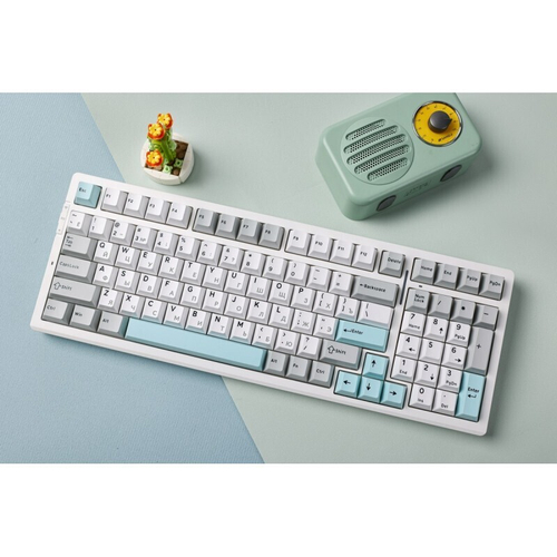 Беспроводная механическая клавиатура MCHOSE G98 Pro, серый и голубой, Flame Orange Switch (G98-GB-FO)