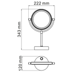 K-1005 Зеркало с LED-подсветкой двухстороннее, стандартное и с 3-х кратным увеличением