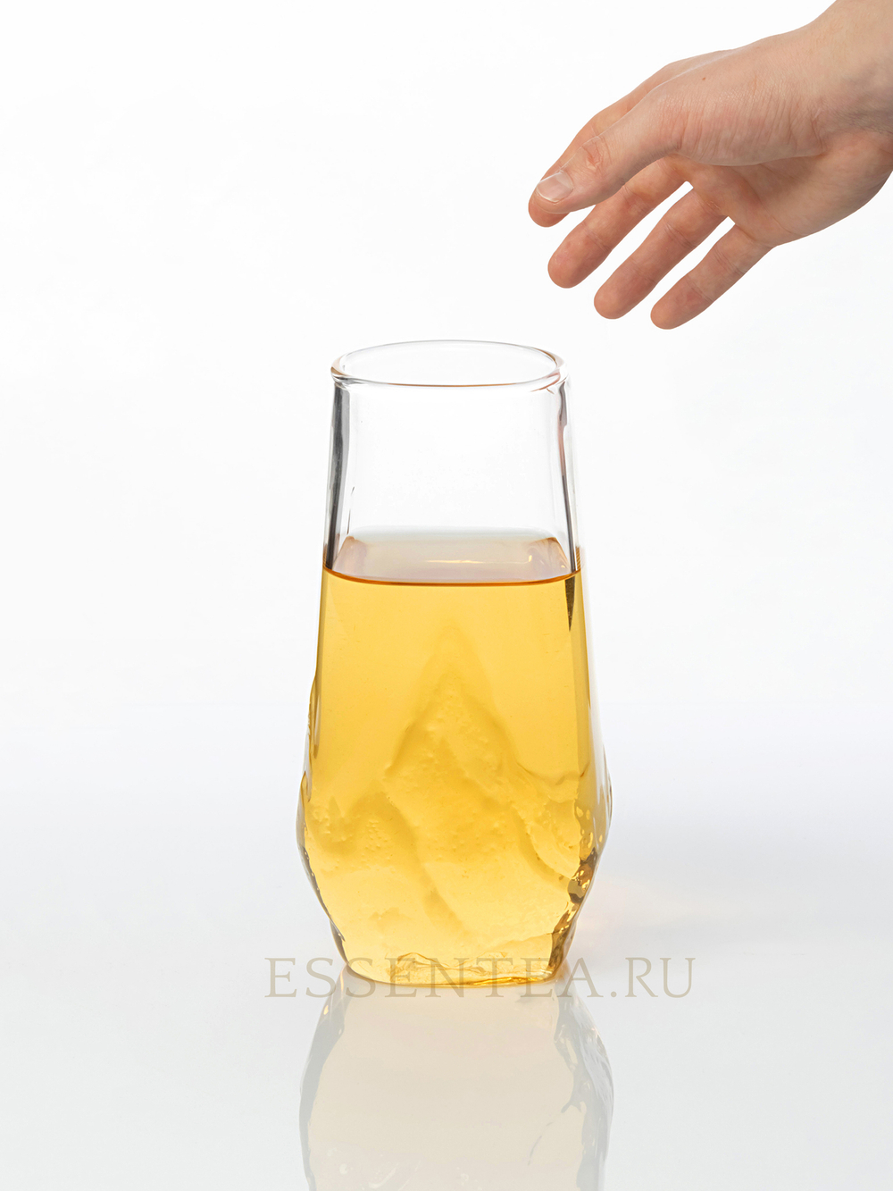 Стакан стеклянный "Байши" 480 мл с рельефным рисунком