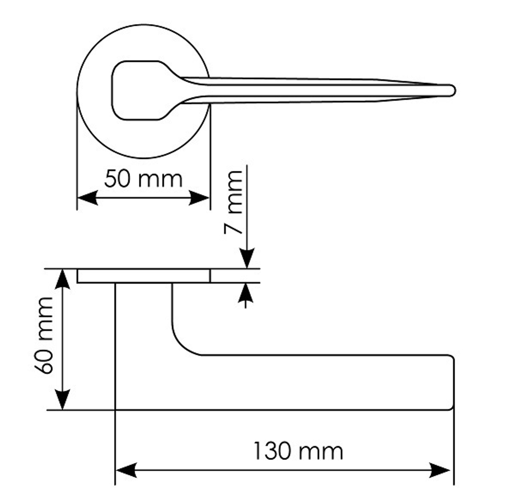 Ручка дверная GRAND CARAT R5 CAFFE раздельная на круглой розетке