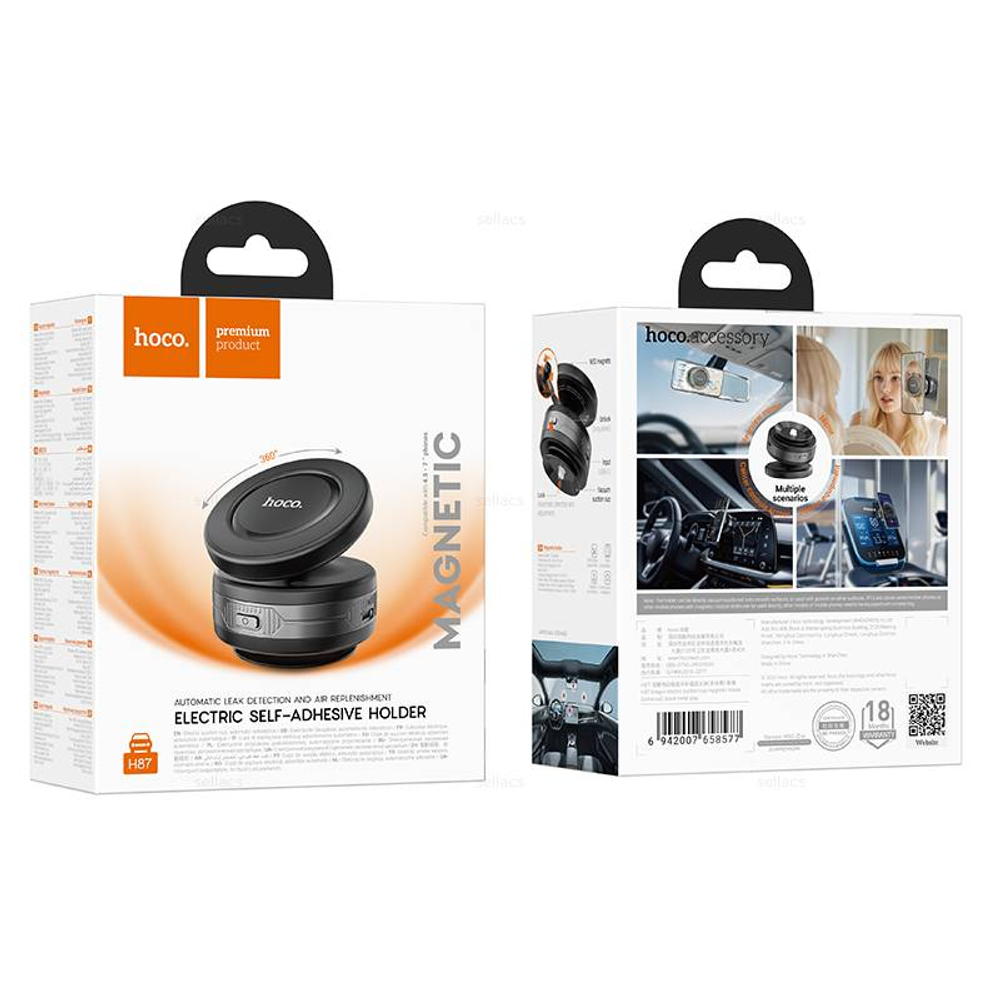 Держатель HOCO H87 Dragon electric suction cup magnetic holder(universal)
