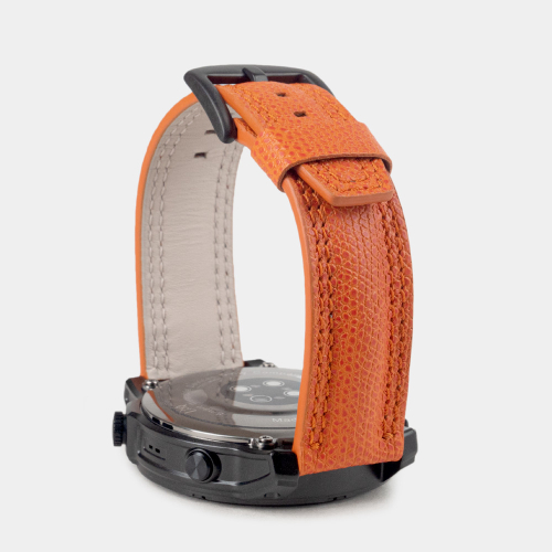 Ремешок для часов Garmin 47 mm классический из кожи теленка, оранжевого цвета
