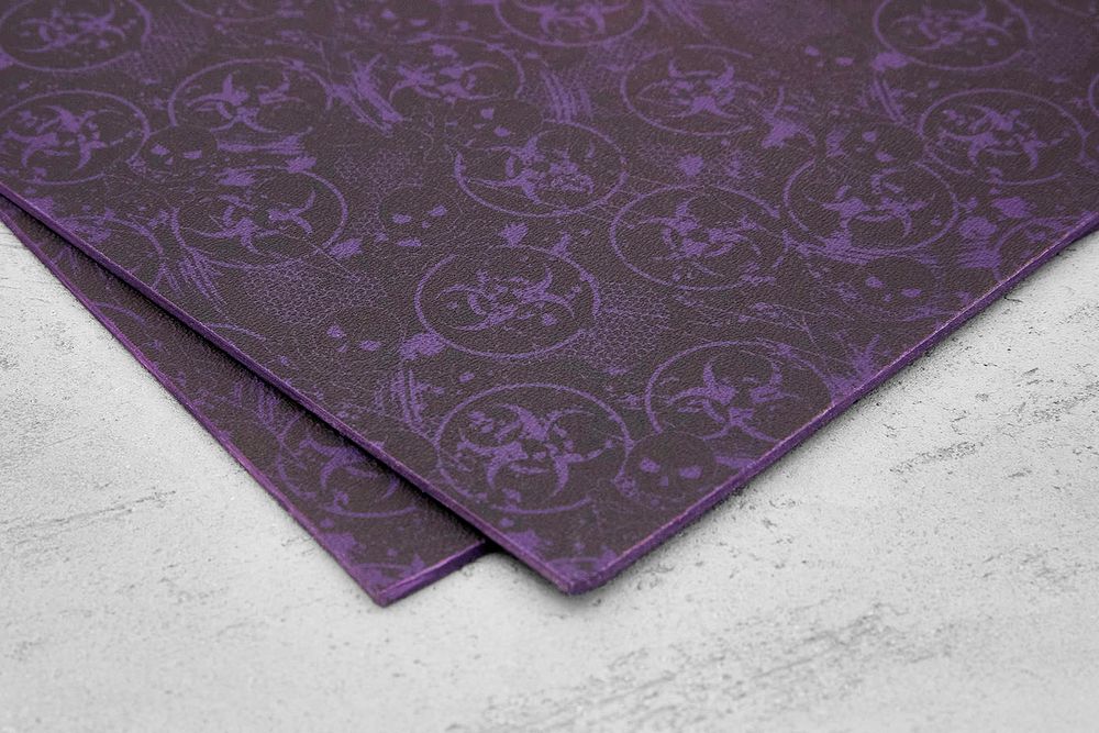 Kydex Toxic Skull black/purple 2,03мм, лист 300x200мм