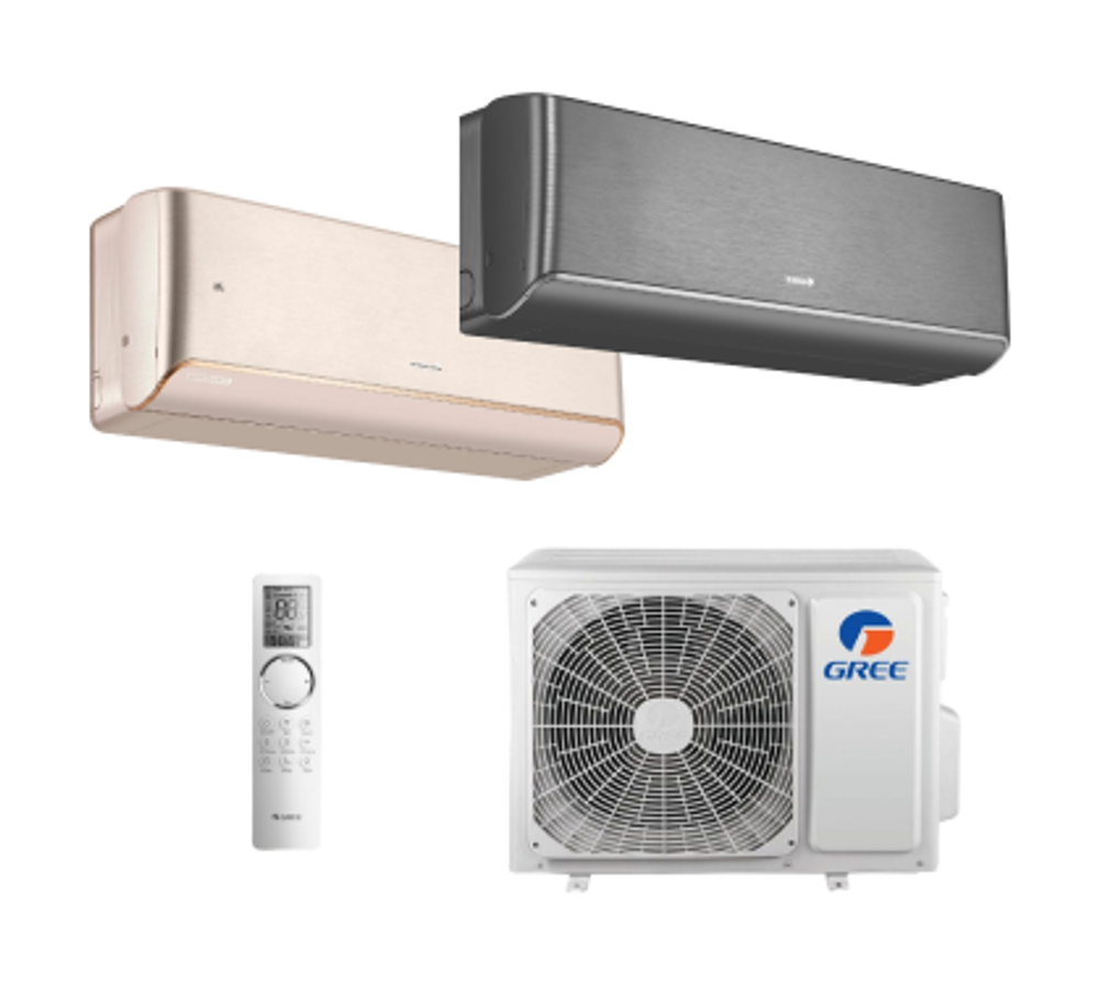 Мульти сплит-системы Gree на 2 комнаты (25+25 кв.м.) Airy champagne+black