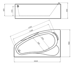 Акриловая ванна Gemy G9046 K L